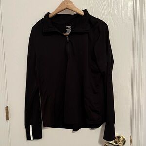 Black Half Zip Workout Pullover